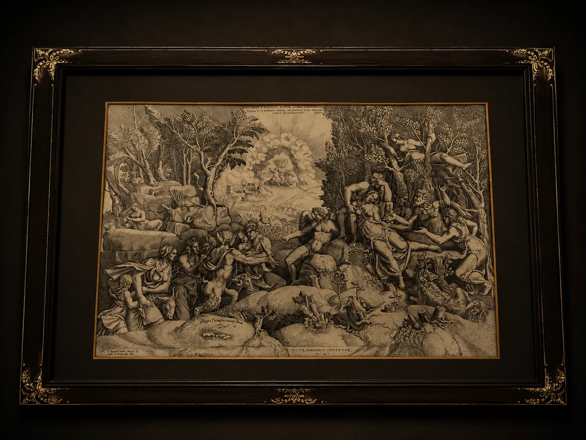 Grabado antiguo enmarcado