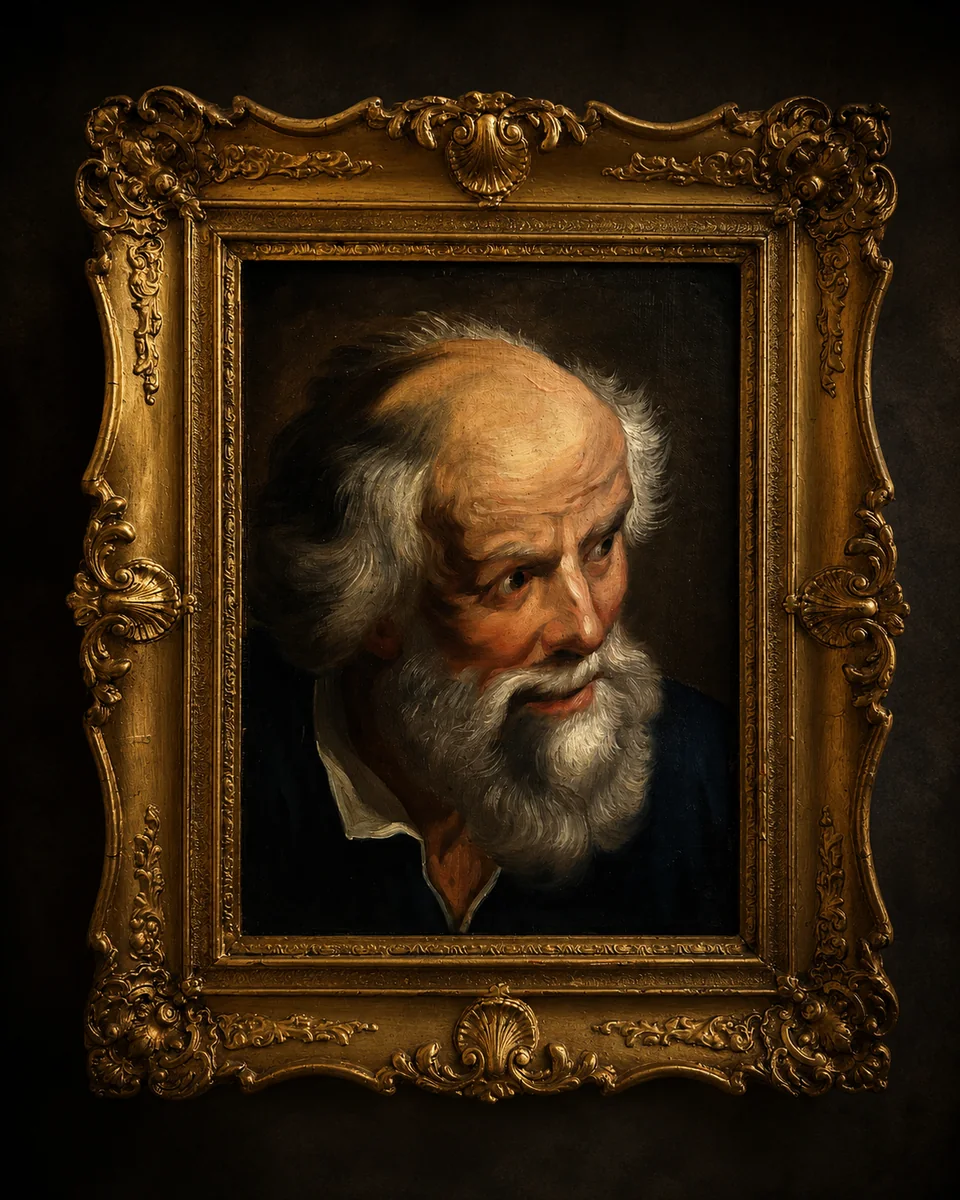Retrato de anciano de perfil