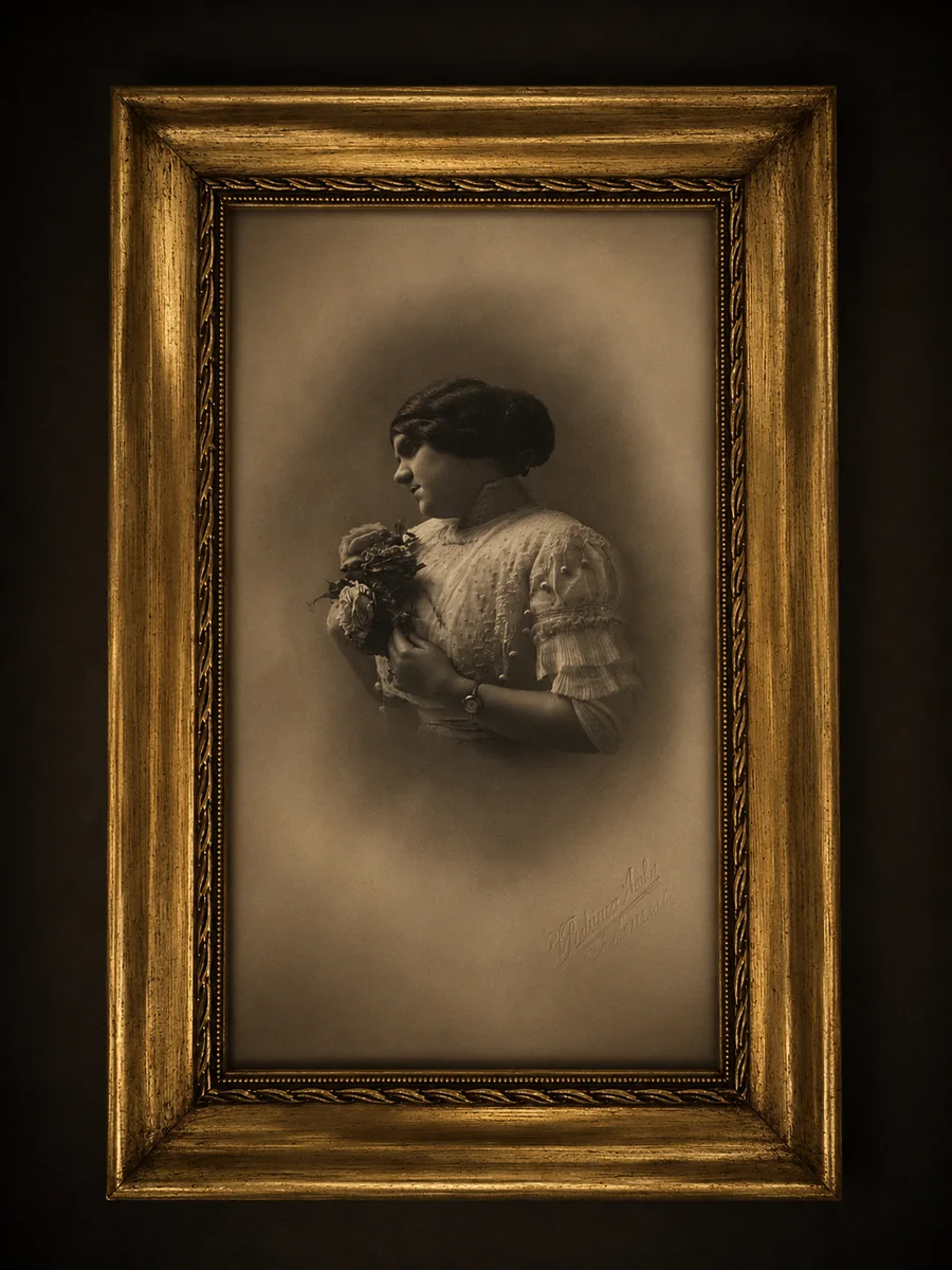 Retrato fotográfico de Julia, esposa de José Luis Bello y Zetina